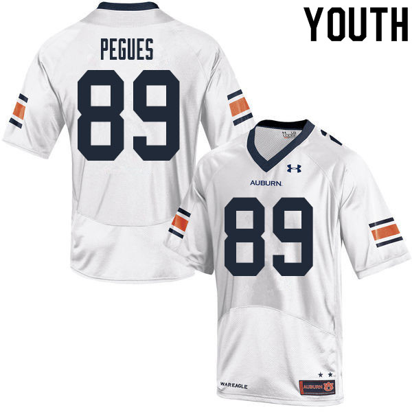 Youth Auburn Tigers #89 J.J. Pegues White 2020 College Stitched Football Jersey